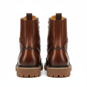 back-view - Men's High Ankle Lace-Up Leather Boots