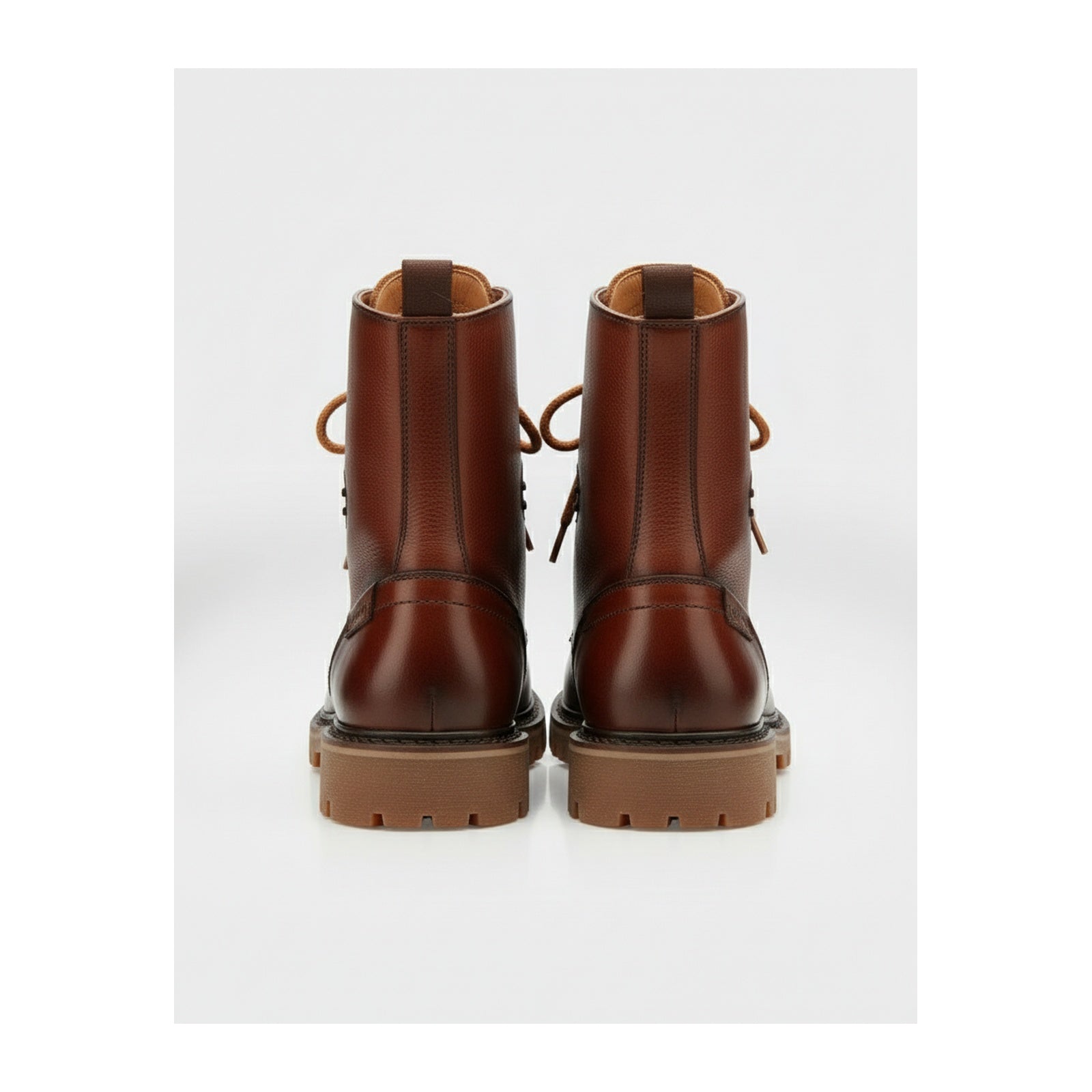 back-view - Men's High Ankle Lace-Up Leather Boots