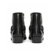 Men's Leather Ankle Boots with Fashion Zipper - back-view
