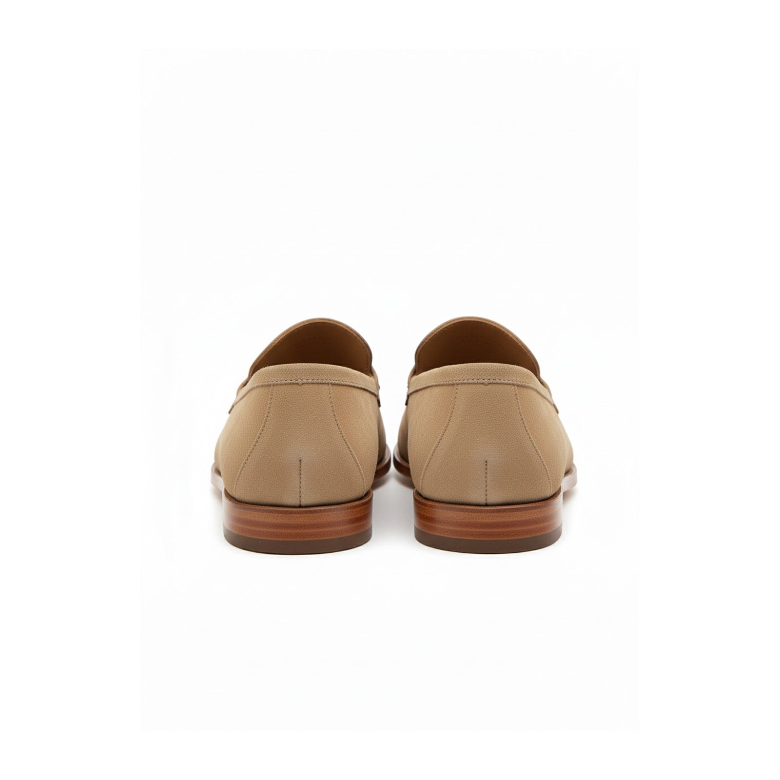 back-view - Men's Light Gray Suede Moccasin Shoes
