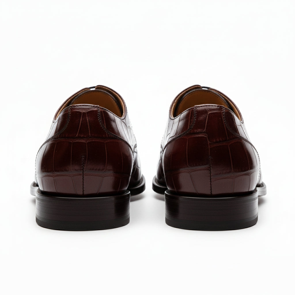 back-view - Men's Maroon Leather Dress Shoes