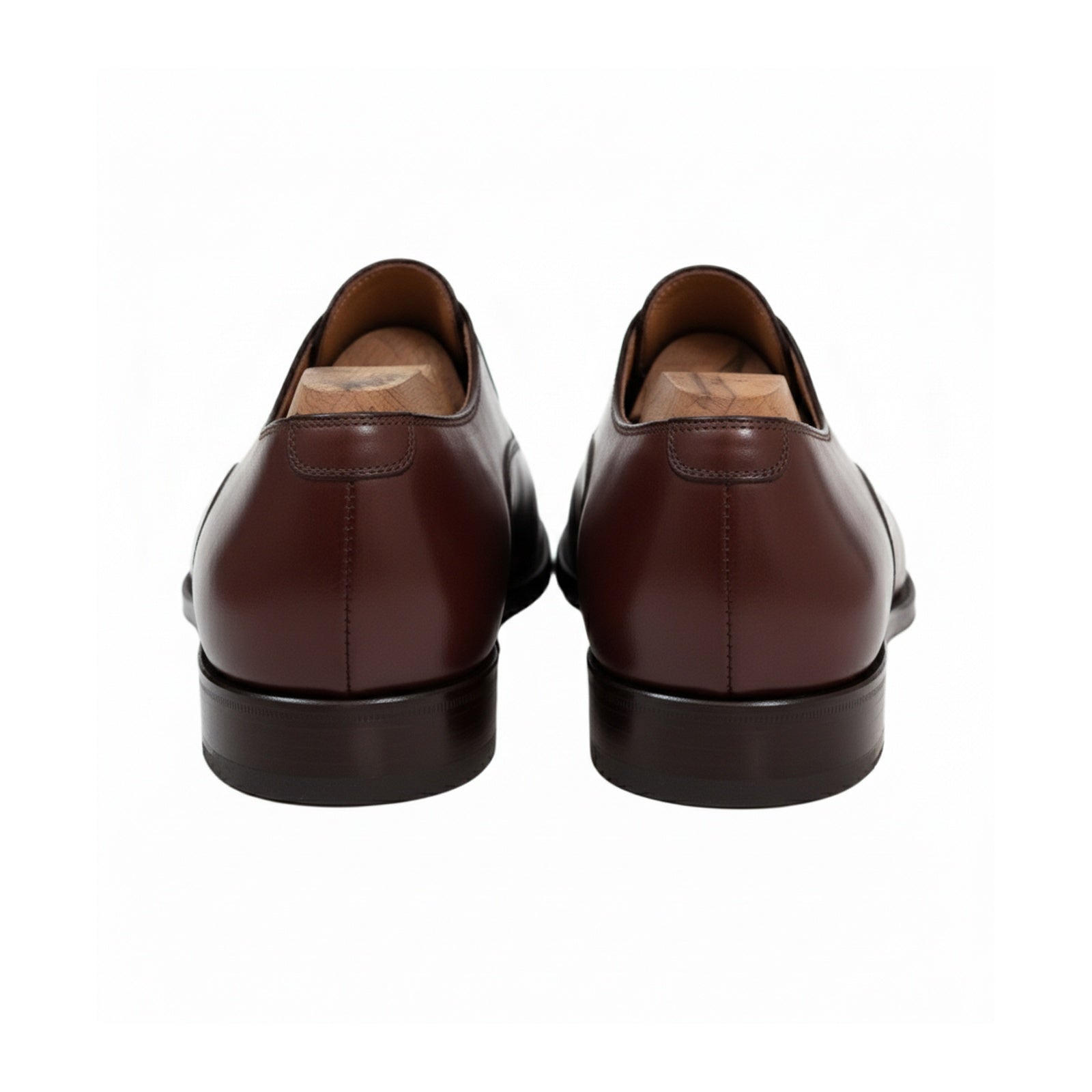 Men's Maroon Leather Oxford Dress Shoes - back-view