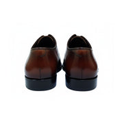 Men's Maroon Leather Oxfords Dress Shoes - back-view