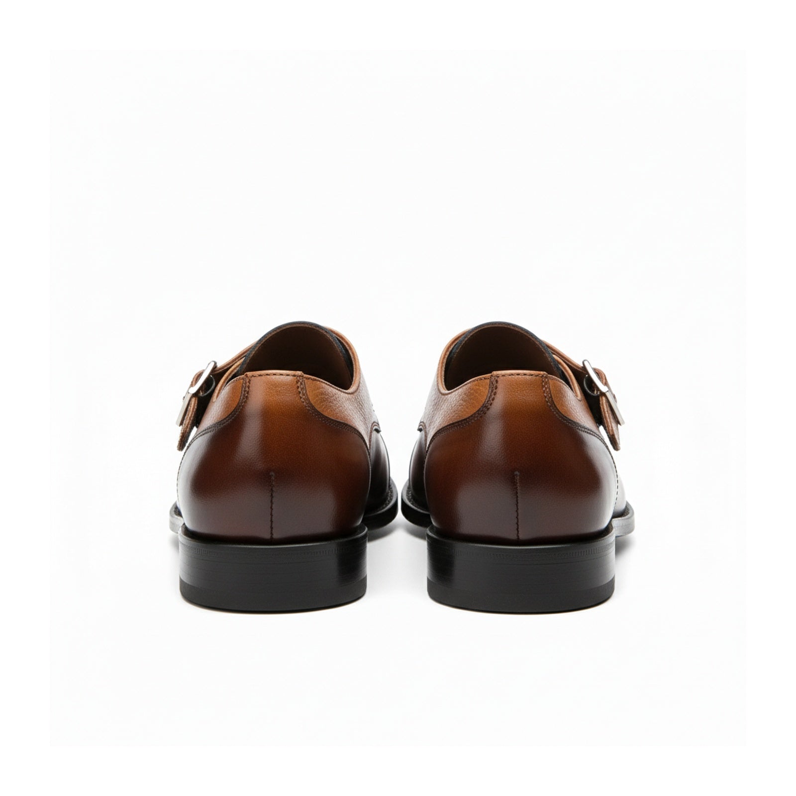 back-view - Men's Multicolor Leather Monk Dress Shoes