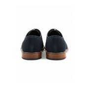 back-view - Men's Navy Blue Suede Oxfords