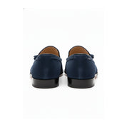 back-view - Men's Navy Suede Tassel Loafers