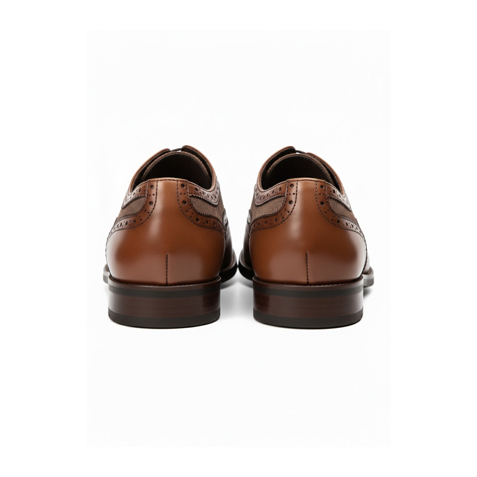 back-view - Men's Navy Suede Wingtip Oxford Shoes