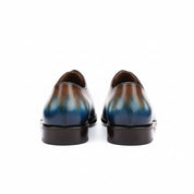 Men's Oxford Patina Leather Dress Shoes - back-view