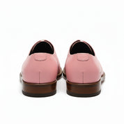 back-view - Men's Pink Leather Oxford Shoes