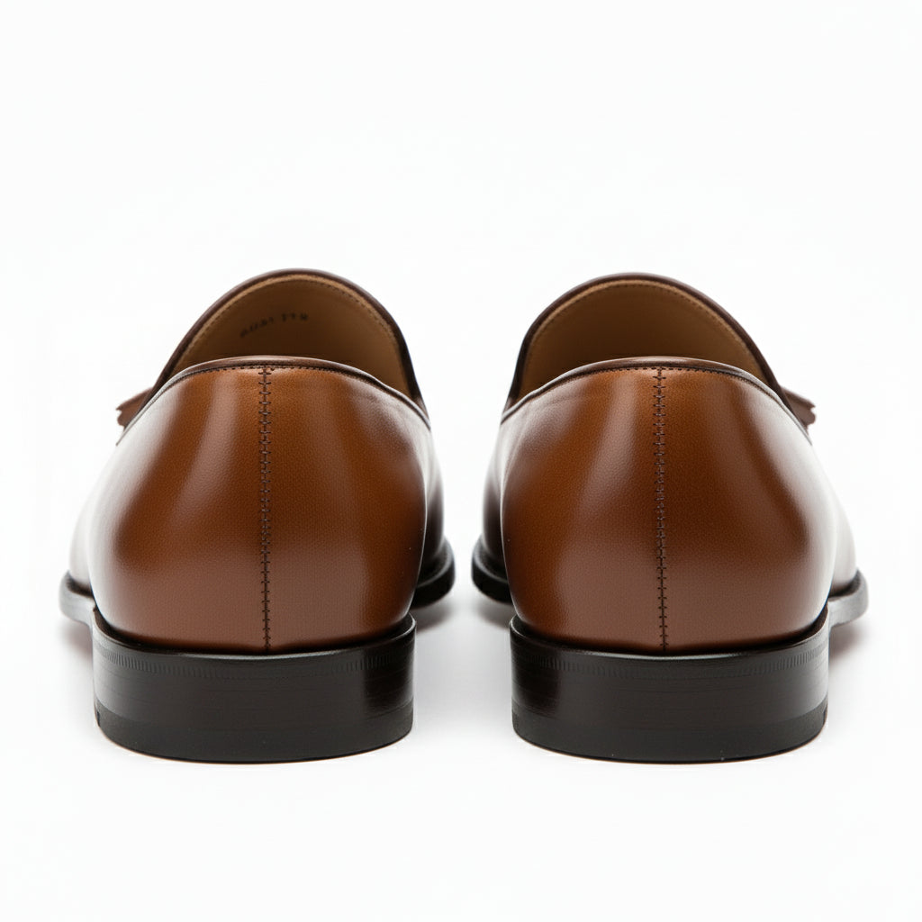 back-view - Men's Rich Brown Tassel Loafer Leather Shoes