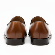 back-view - Men's Rich Brown Tassel Loafer Leather Shoes
