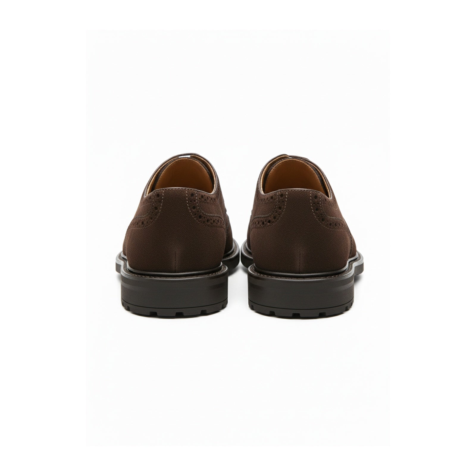 back-view - Men's Suede Leather Brogue Dress Shoes