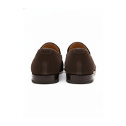 Men's Suede Slip-On Moccasins in Brown - back-view