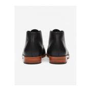 Men's Tan Black Leather Chukka Boots - back-view