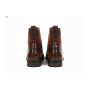 back-view - Men's Tan Brown Leather Ankle Boots