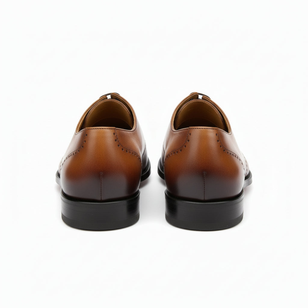 back-view - Men's Tan Brown Leather Brogue Oxfords