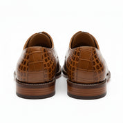 back-view - Men's Tan Brown Leather Oxford Dress Shoes
