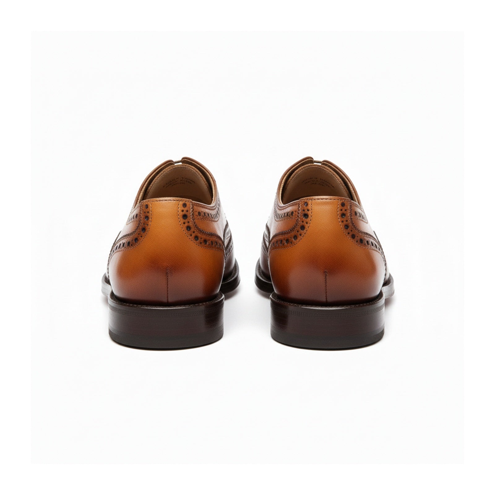 back-view - Men's Tan Leather Brogue Dress Shoes