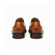 back-view - Men's Tan Leather Brogue Dress Shoes