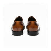back-view - Men's Tan Leather Brogue Oxford Shoes