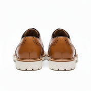 back-view - Men's Tan Leather Brogue Shoes