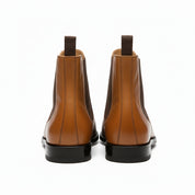 back-view - Men's Tan Leather Chelsea Boots