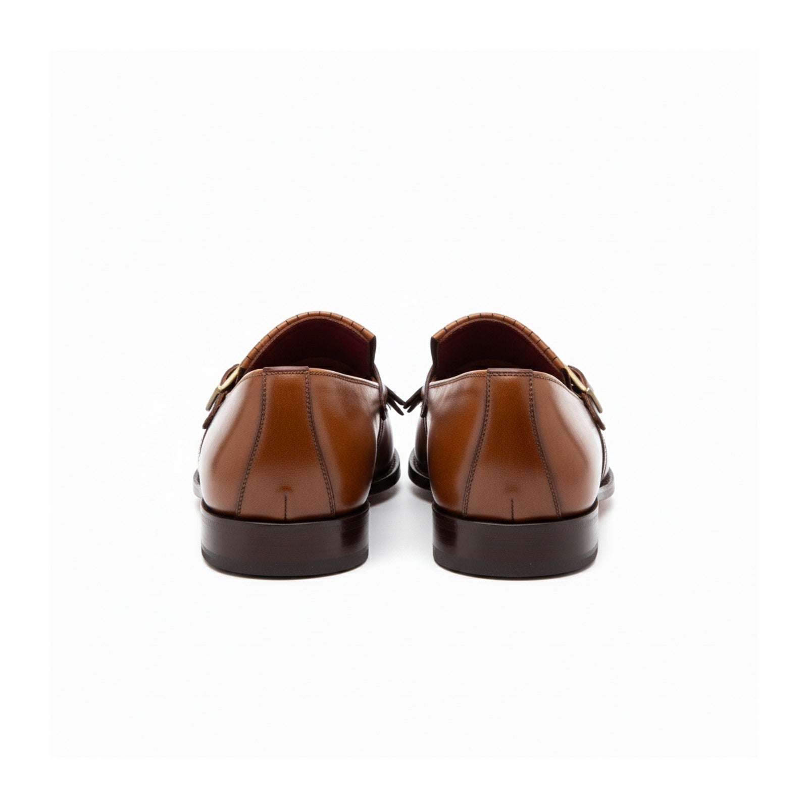 back-view - Men's Tan Leather Moccasin Shoes