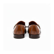 back-view - Men's Tan Leather Moccasin Shoes