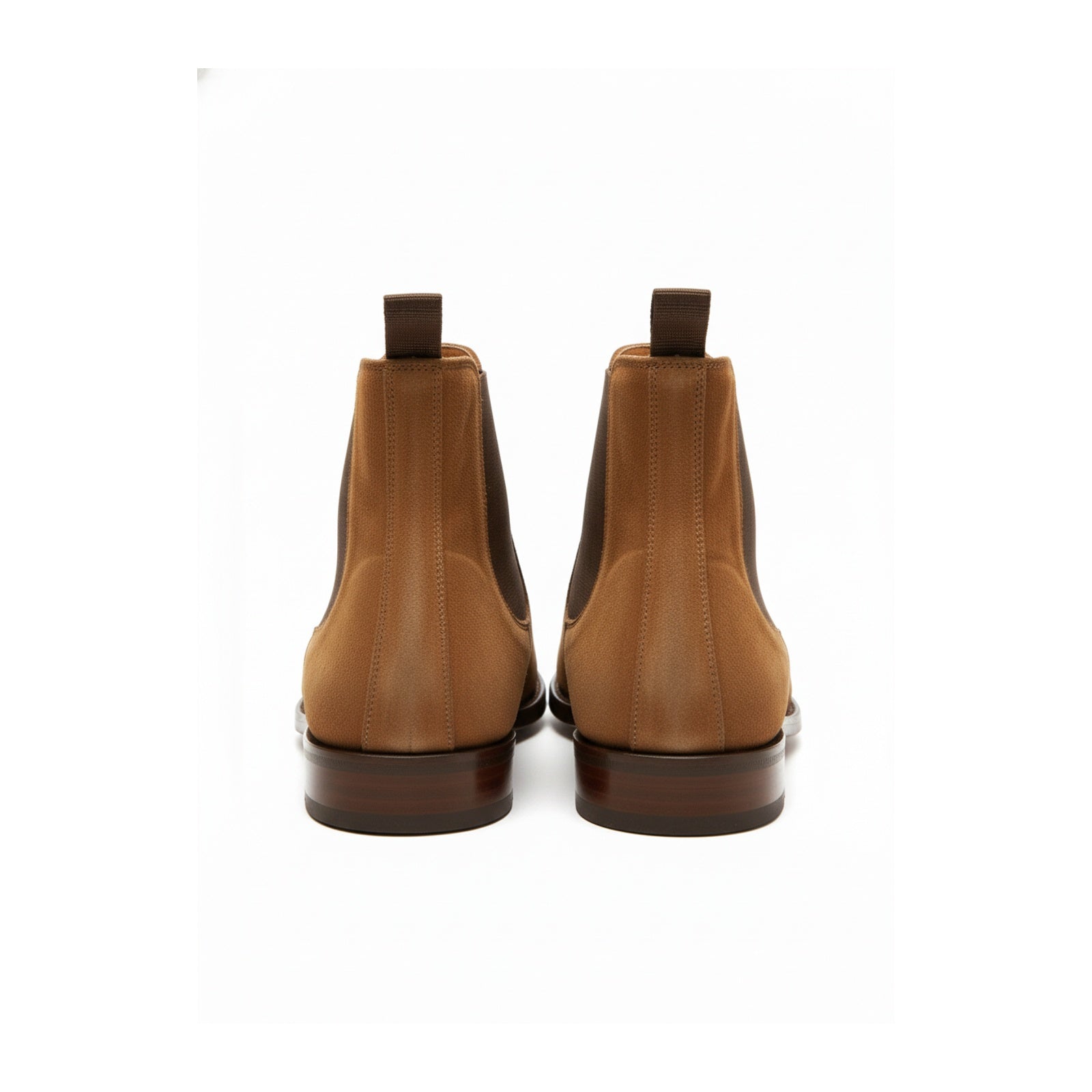 Men's Tan Suede Chelsea Boots - back-view