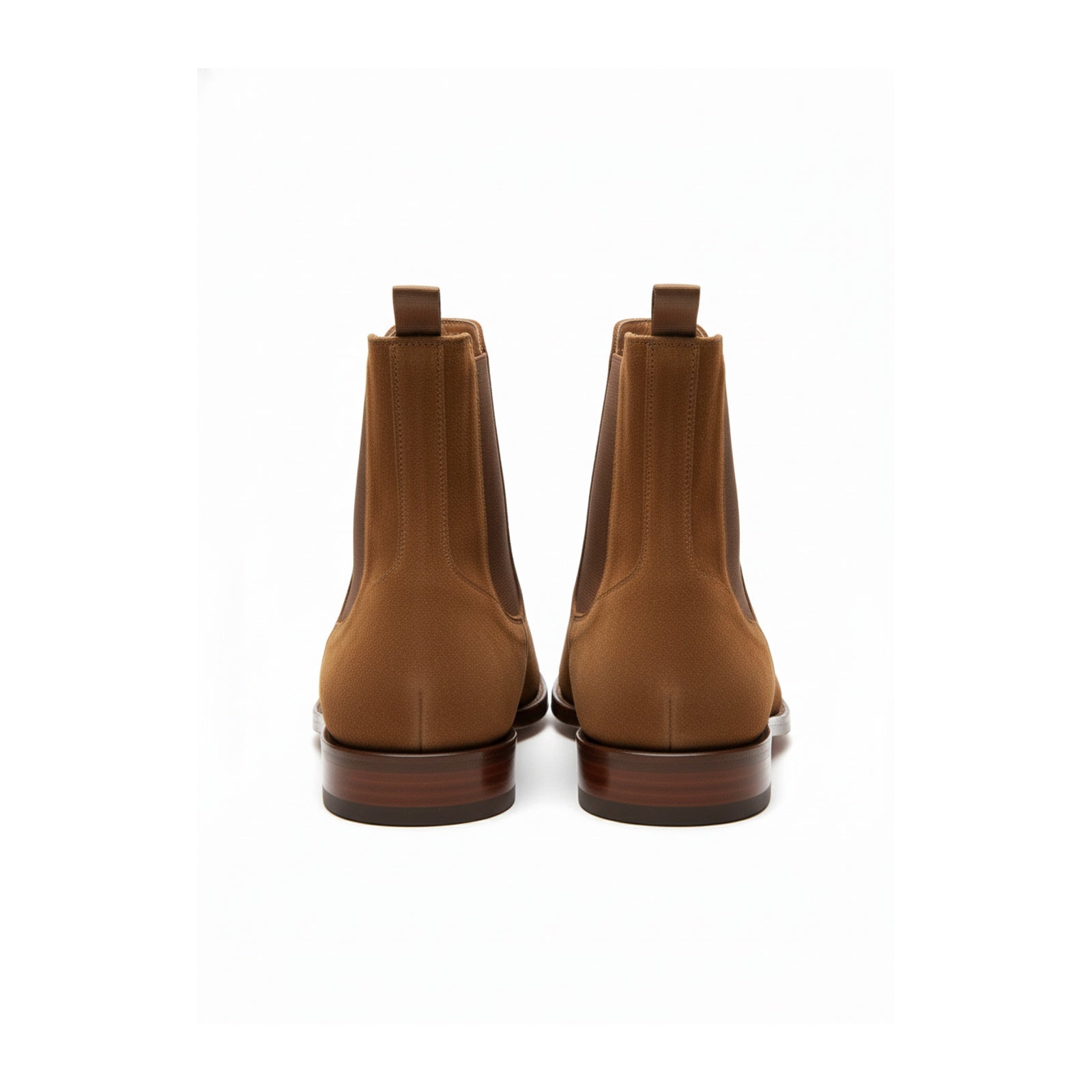 Men's Tan Suede Chelsea Boots - back-view