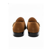 back-view - Men's Tan Suede Monk Strap Shoes