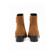 Men's Tan Suede Side-Zip Ankle Boots - back-view