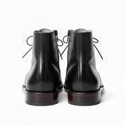 Men's Two Tone Cap Toe Leather Ankle Boots - back-view