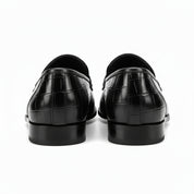 Men's Two-tone Crocodile Leather Moccasins Loafers - back-view
