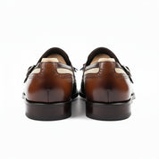 back-view - Men's Two Tone Leather Fringe Dress Shoes