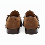 back-view - Men's Two Tone Leather Fringe Wingtip Dress Shoes