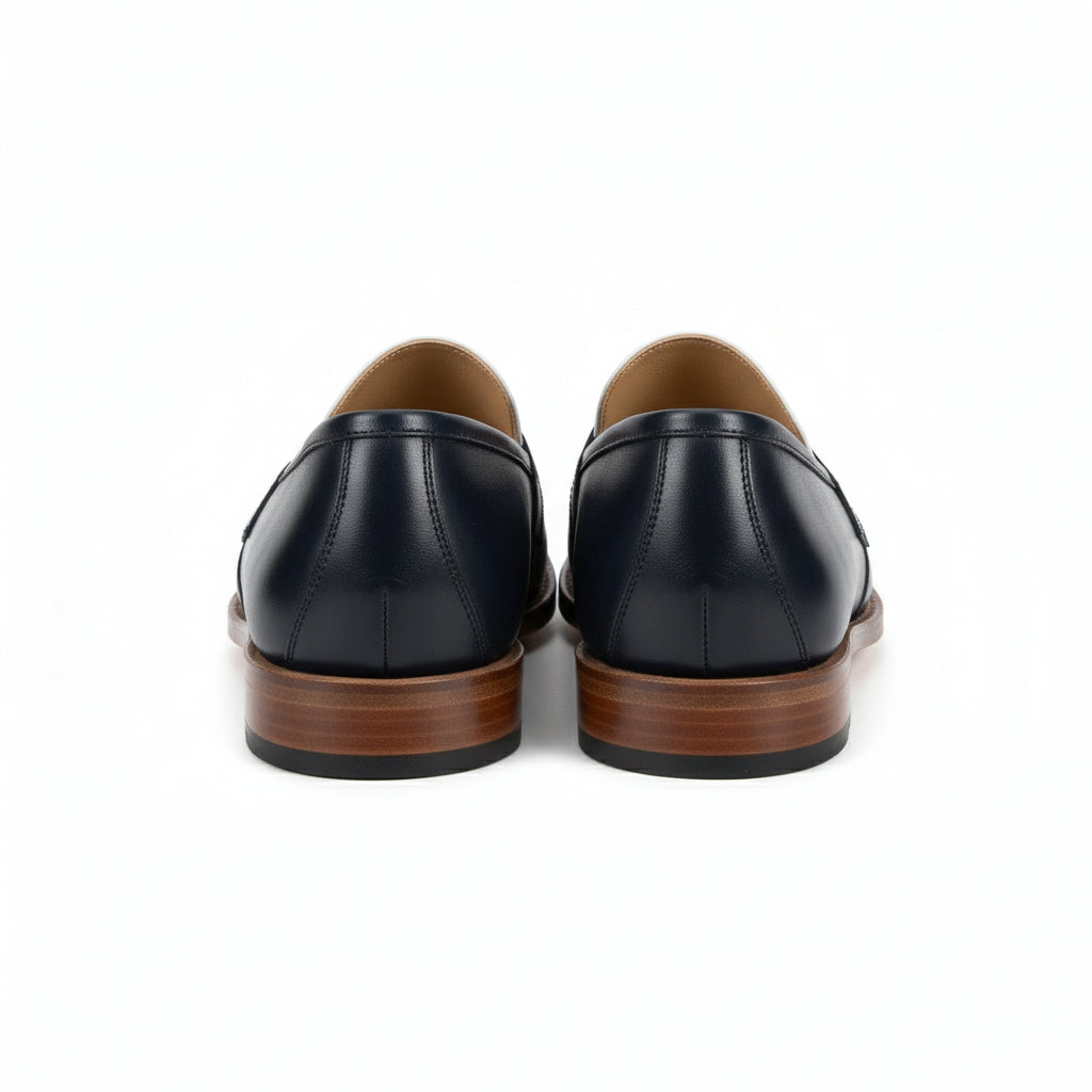 Men's Two-Tone Leather Loafer Moccasins - back-view