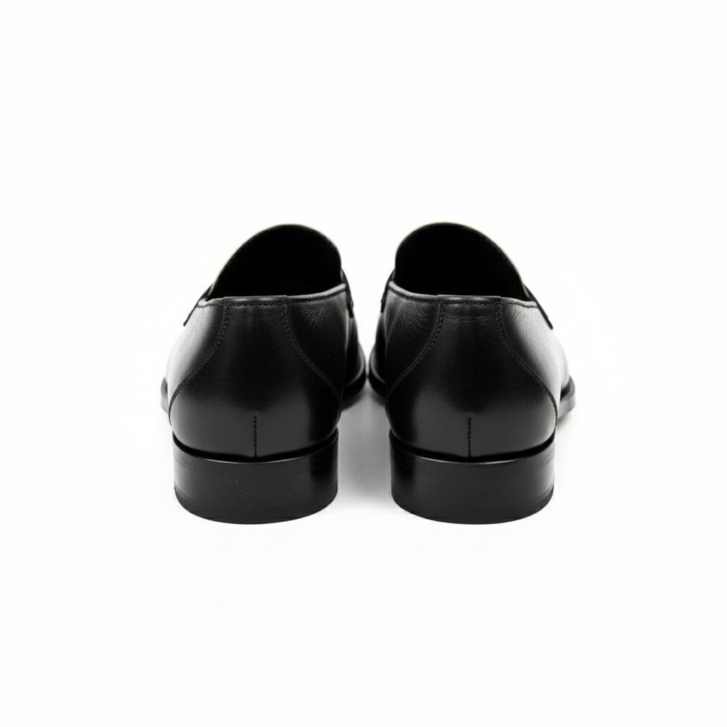 back-view - Men's Two Tone Leather Moccasin Shoes