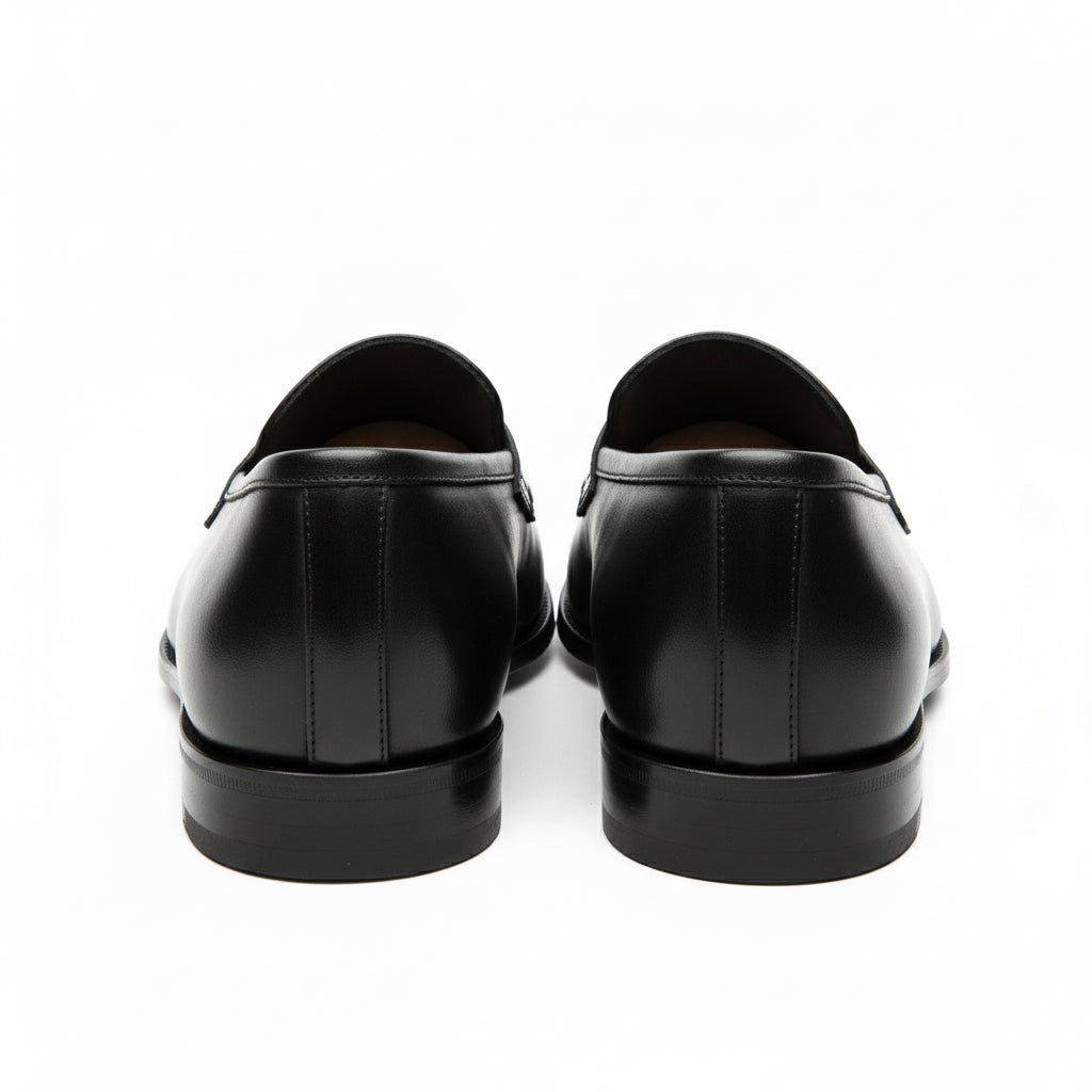 Men's Two-Tone Leather Moccasins Loafers - back-view