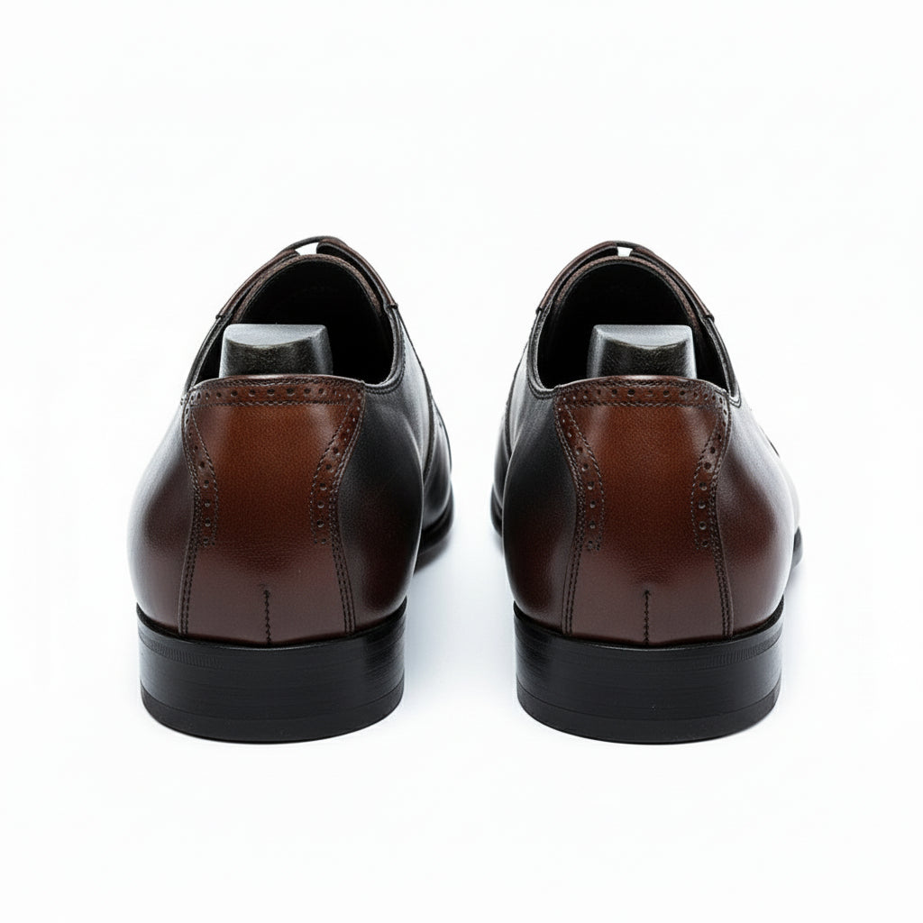 back-view - Men's Two Tone Leather Oxford Spectator Shoes with Pointed Toe