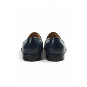 Men's Two-Tone Spectator Leather Dress Shoes in Blue and White - back-view