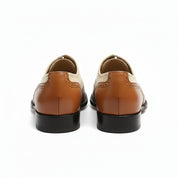 Men's Two-Tone Wingtip Brogue Leather Shoes - back-view