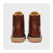 back-view - Men's Walnut Leather Biker Boots
