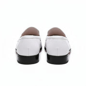 Men's White Leather Moccasins for Parties - back-view