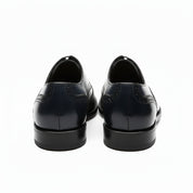 Men's Wing Tip Brogue Lace Up Leather Shoes - back-view