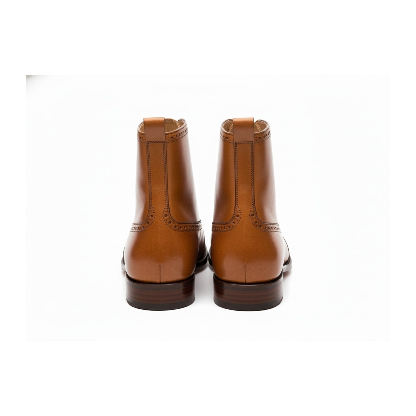 Men's Wingtip Lace-Up Leather Ankle Boots - back-view