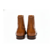 Men's Wingtip Lace-Up Leather Ankle Boots - back-view