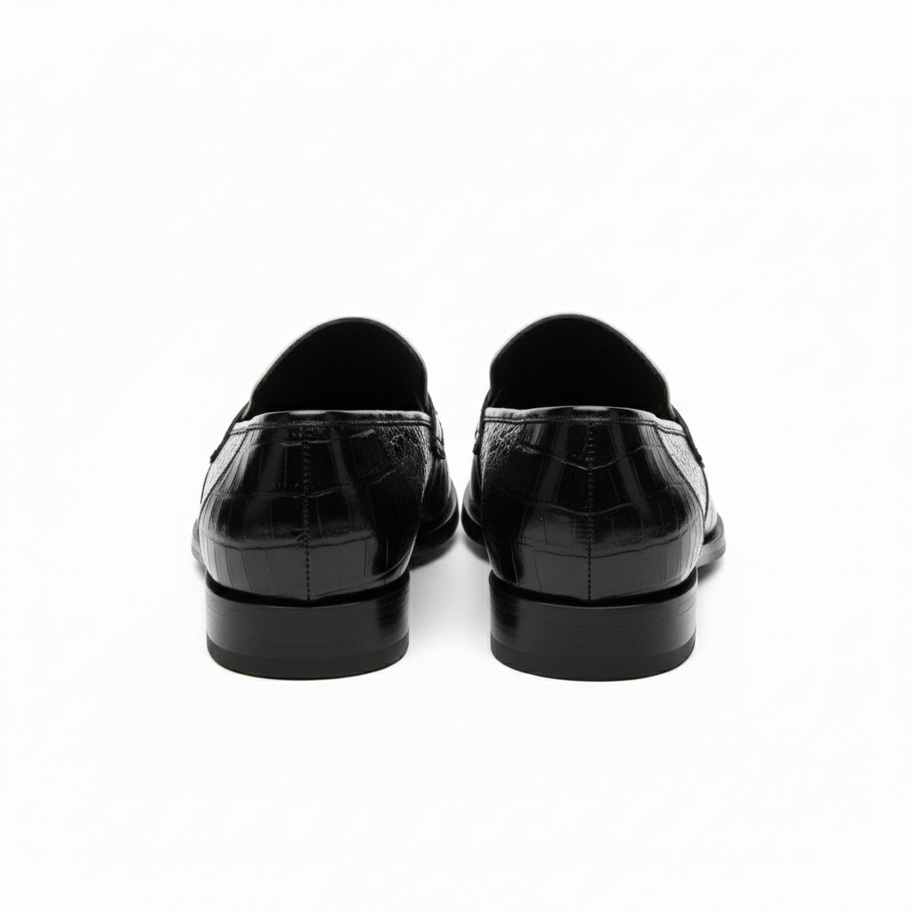 Spectator Shoes with Crocodile Skin Texture, Two Tone Design - back-view