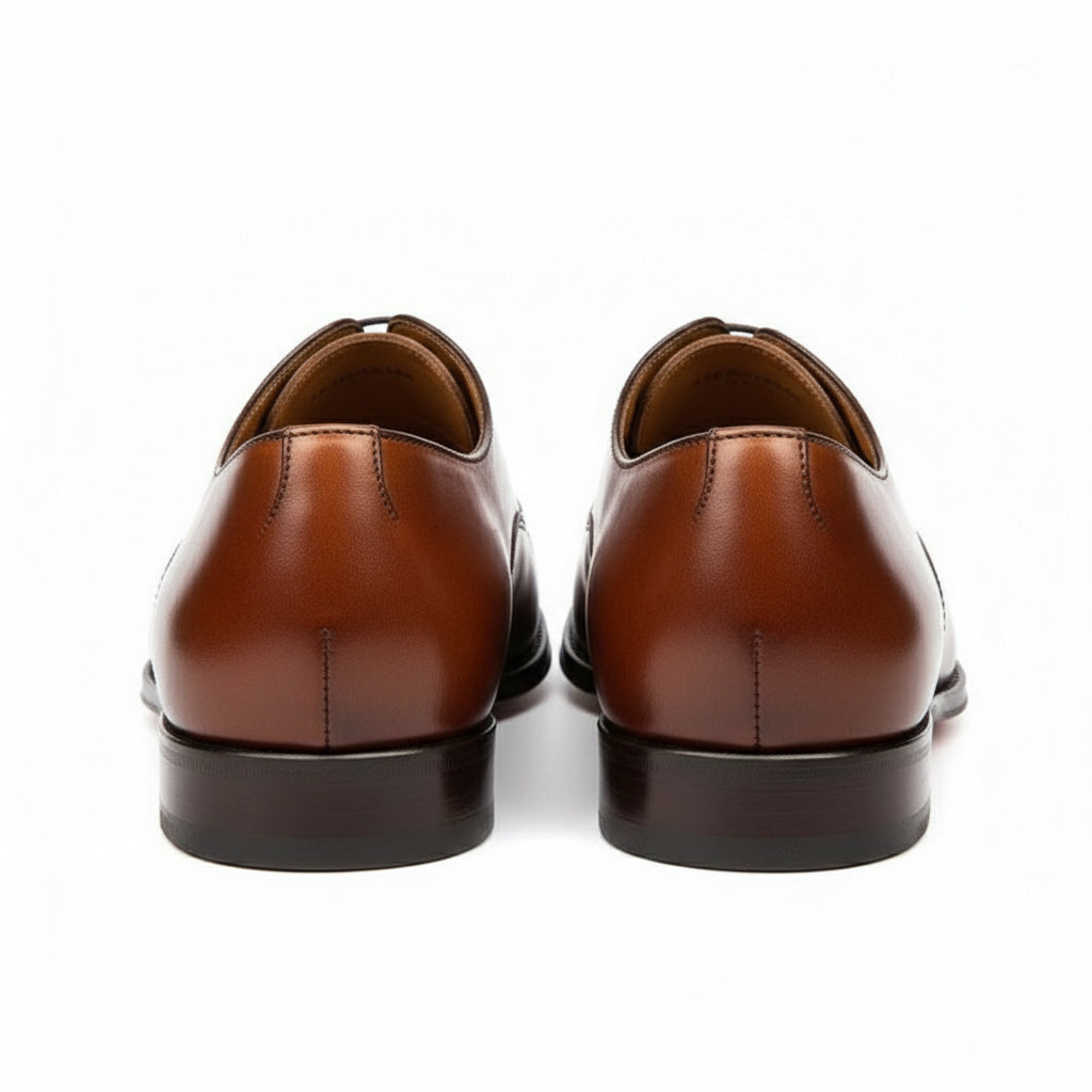 Tan Brown Oxford Dress Shoes for Men - back-view