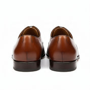 Tan Brown Oxford Dress Shoes for Men - back-view